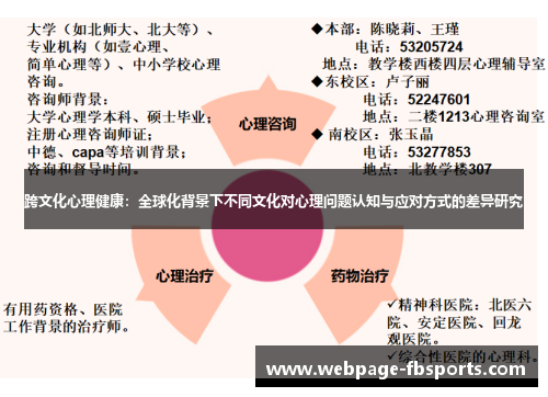 跨文化心理健康：全球化背景下不同文化对心理问题认知与应对方式的差异研究